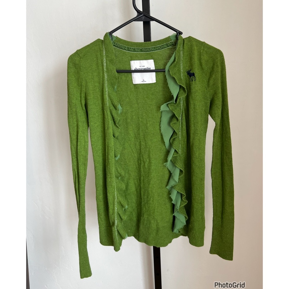 Y2K Abercrombie & Fitch Green Cardigan